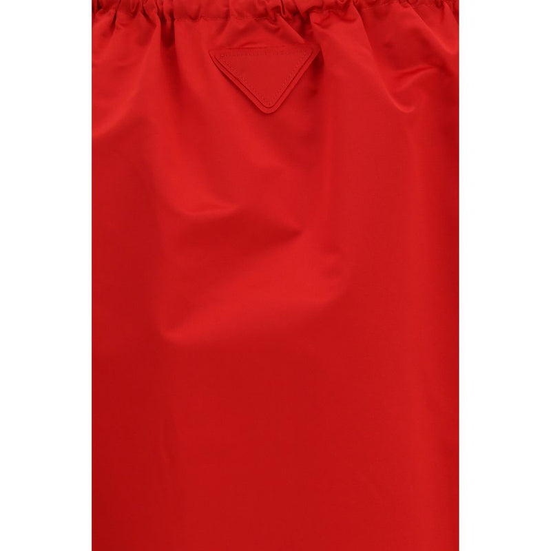 Prada Red Silk Midi Skirt - Elegant & Versatile