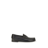Prada Black Calf Leather Bos Taurus Slip-On Loafers