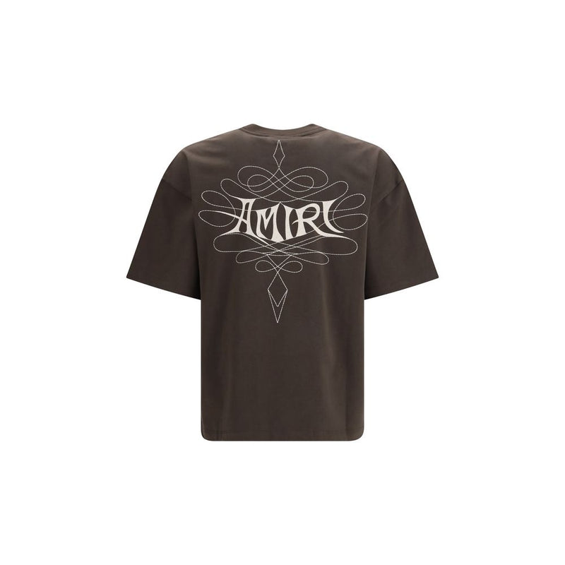 Amiri Lasso OS Brown Cotton T-Shirt for Men