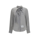 Thom Browne Gray Silk Pattern Shirt