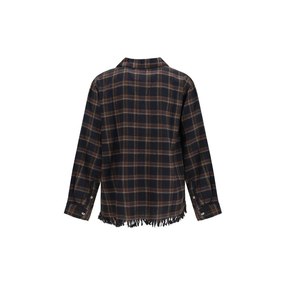 FOUND Blue Cotton Pattern Shirt