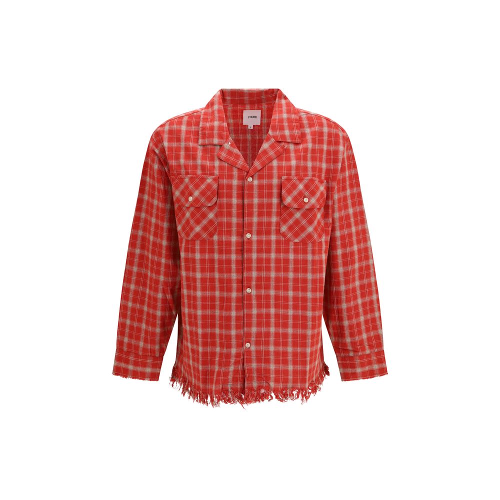 FOUND Red Cotton Pattern Shirt