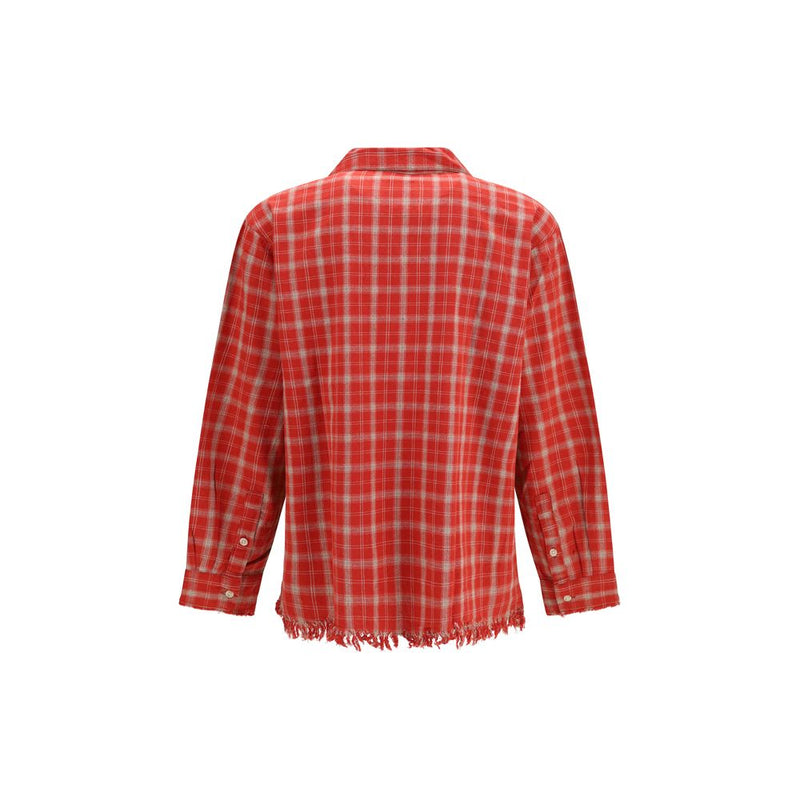 FOUND Red Cotton Plaid Shirt for Men