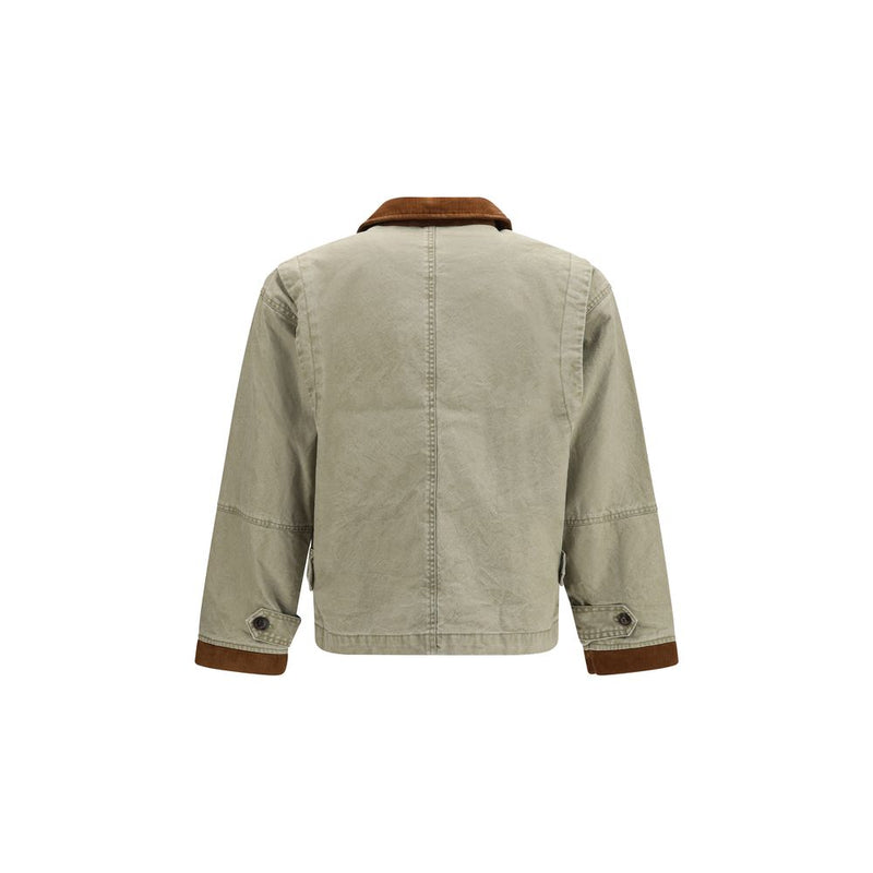 FOUND Bicolor Cotton Full-Length Jacket for Men