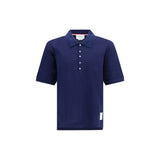 Thom Browne Blue Cotton Polo Shirt