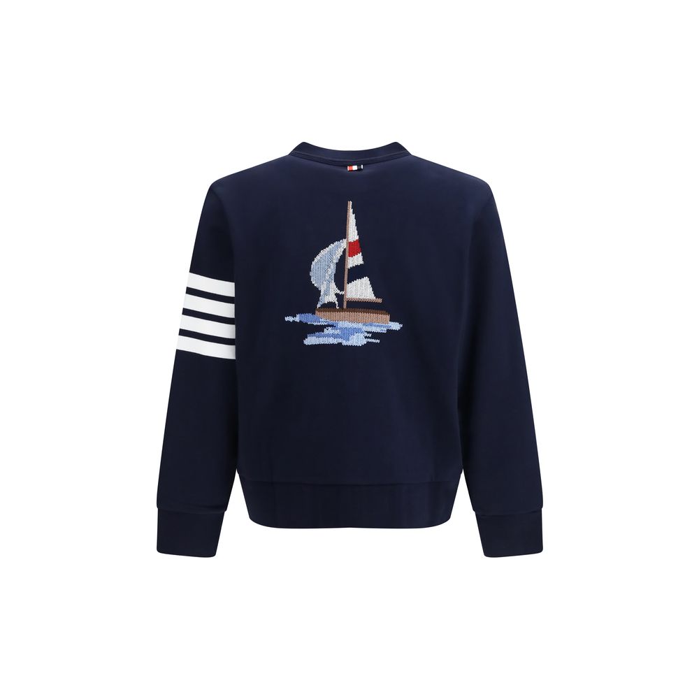 Thom Browne Blue Cotton Cardigan