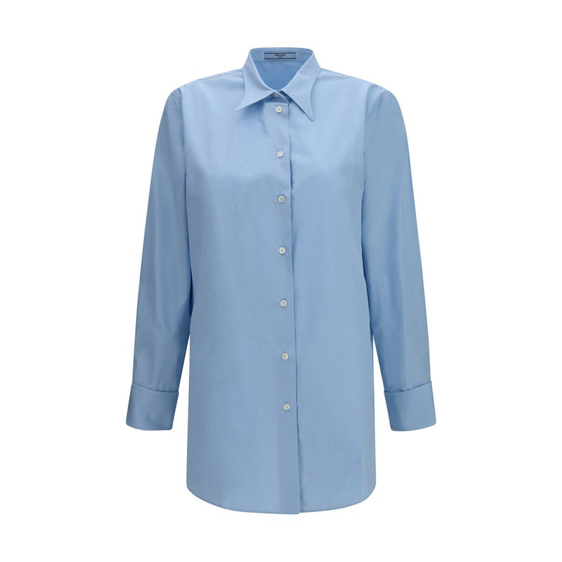 Prada Blue Cotton Dress Shirt for Women