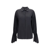 Ella Black Silk Blouse