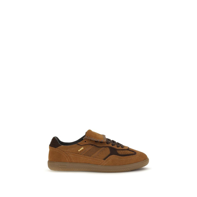 Alohas Brown Suede Leather Low Top Sneakers for Women