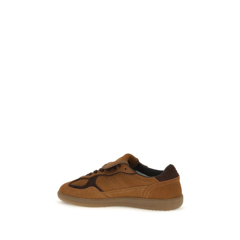 Alohas Brown Suede Leather Low Top Sneakers for Women