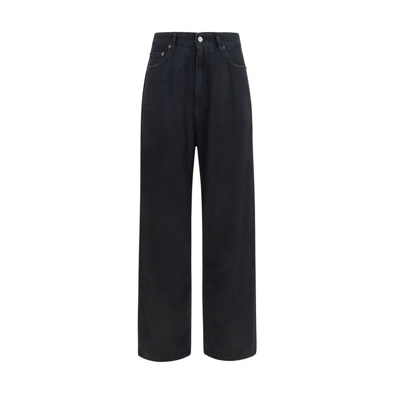MM6 Black Cotton Relaxed Fit Jeans for Men