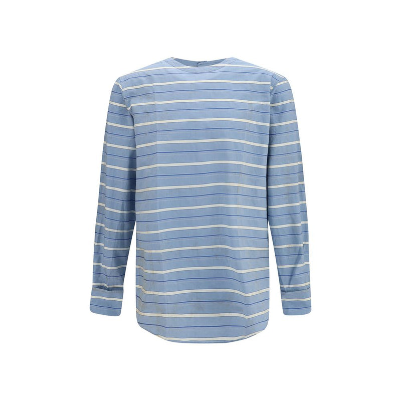 Prada Blue Cotton Shirt with Back Buttons