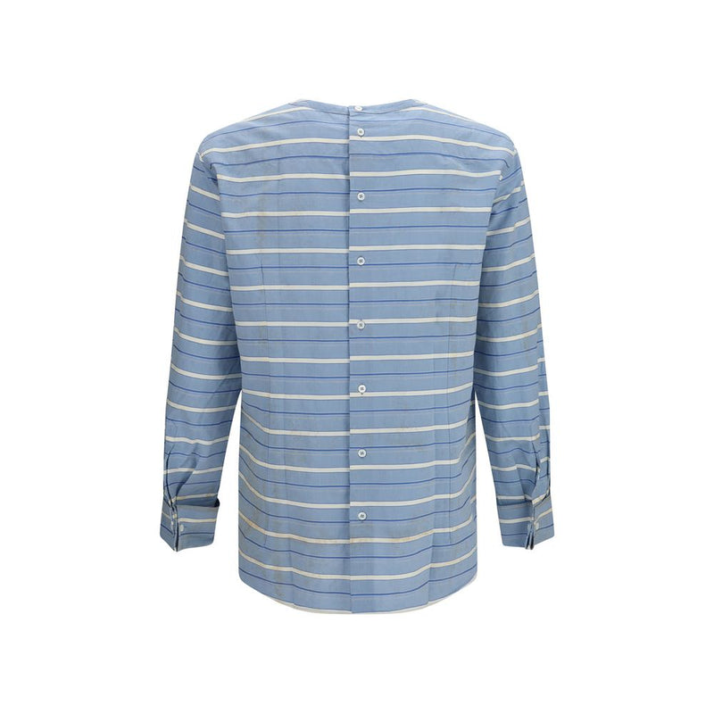 Prada Blue Cotton Shirt with Back Buttons