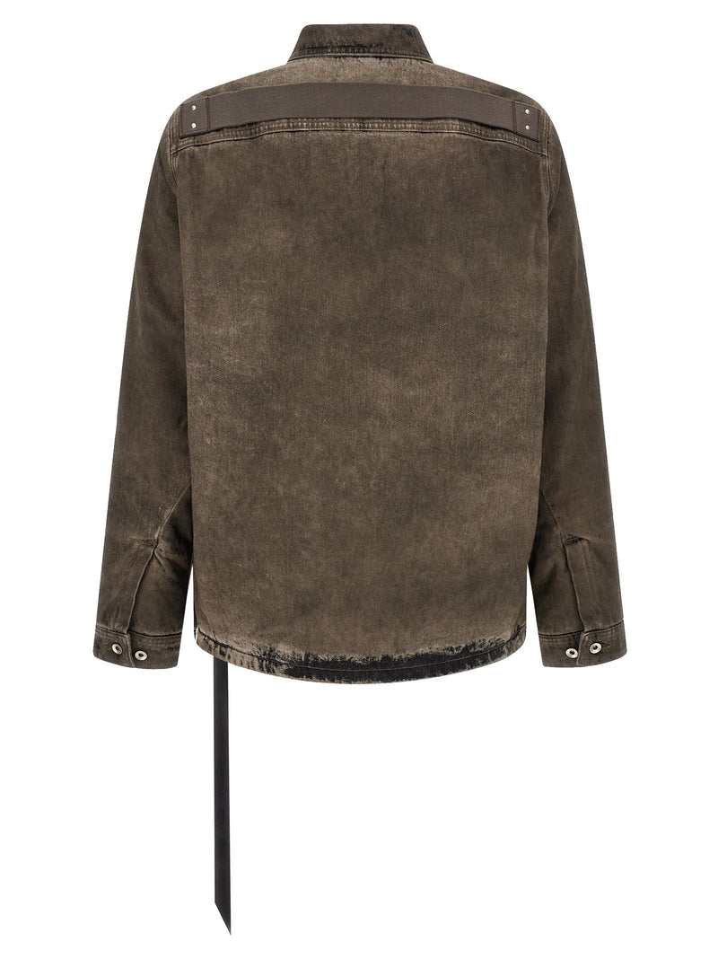 DRKSHDW Gray Cotton Denim Jacket - Brad Model