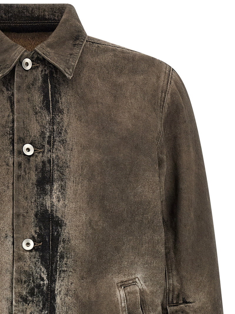 DRKSHDW Gray Cotton Denim Jacket - Brad Model