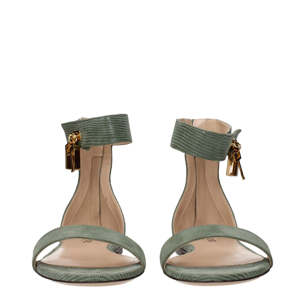 Tom Ford Green Leather Flat Sandals