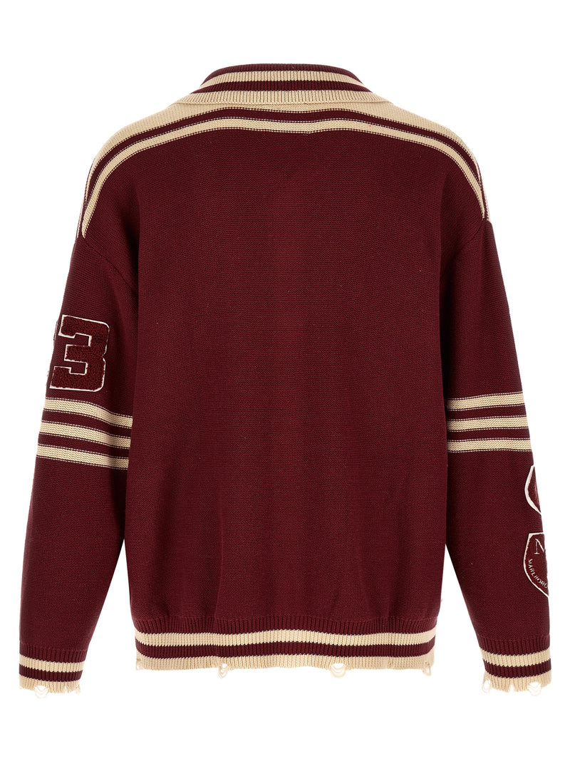 FOUND Bordeaux Cotton Cardigan - Varsity Style