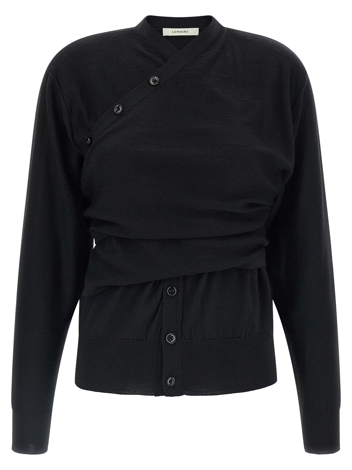 Lemaire Black Wool Cardigan