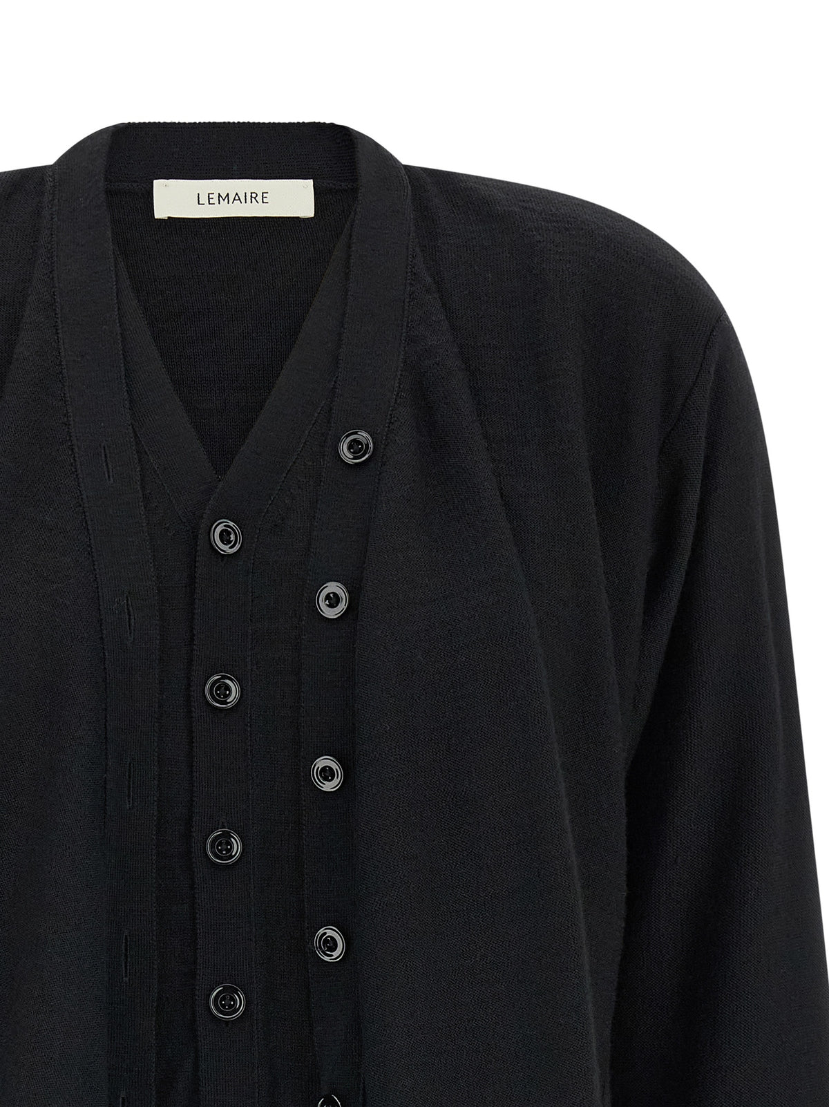 Lemaire Black Wool Cardigan