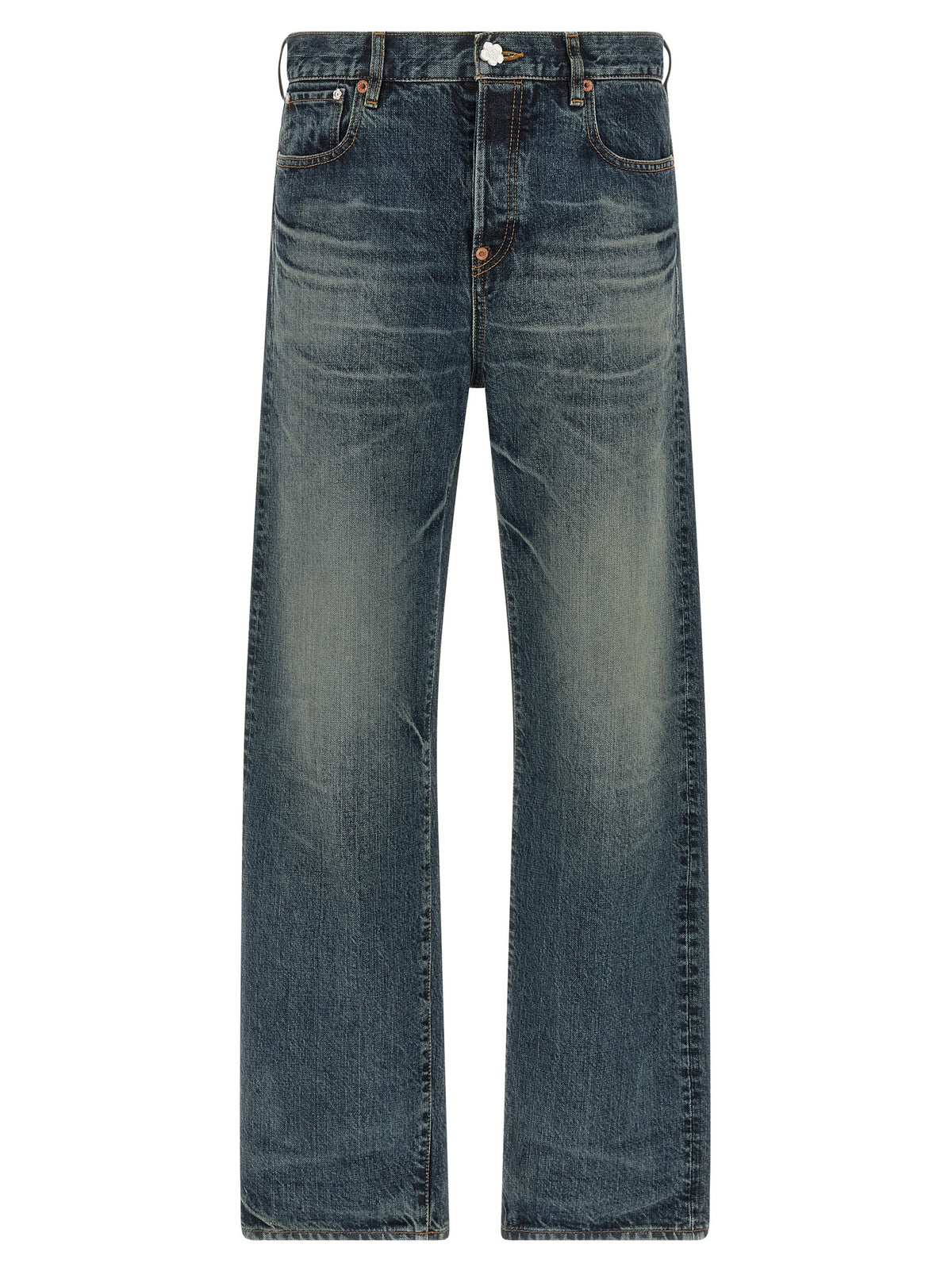 Kenzo Blue Cotton Straight-Leg Jeans