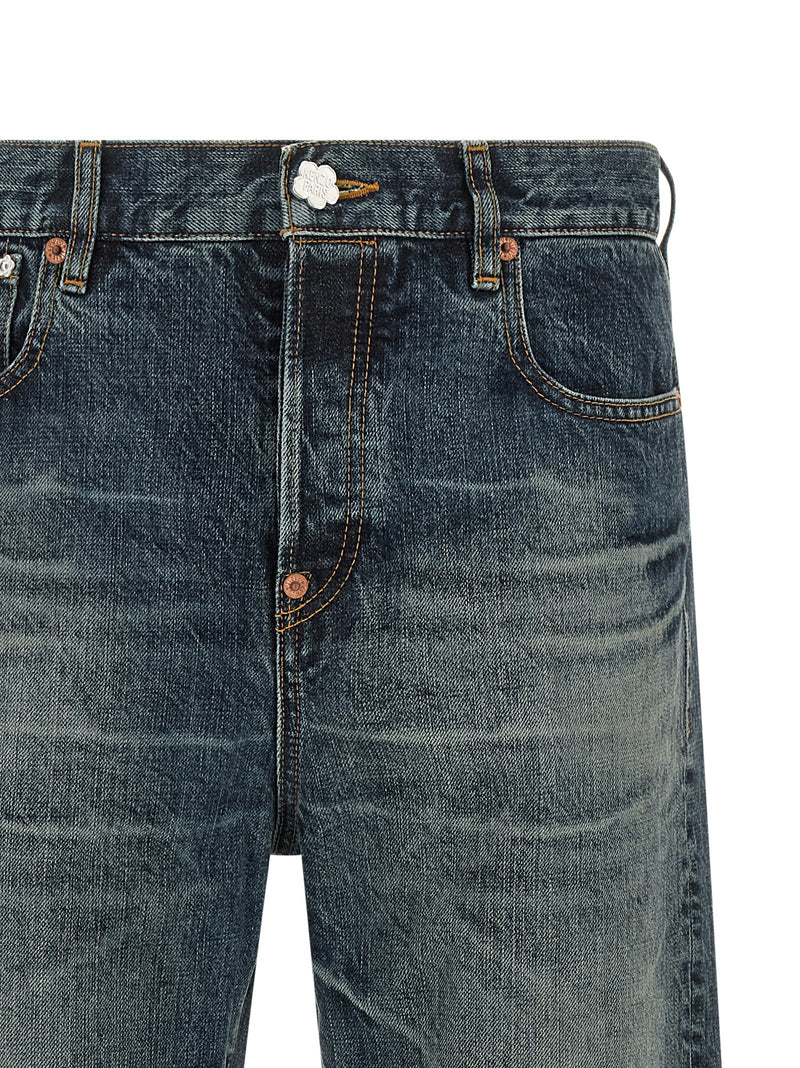 Kenzo Blue Cotton Straight-Leg Jeans for Men