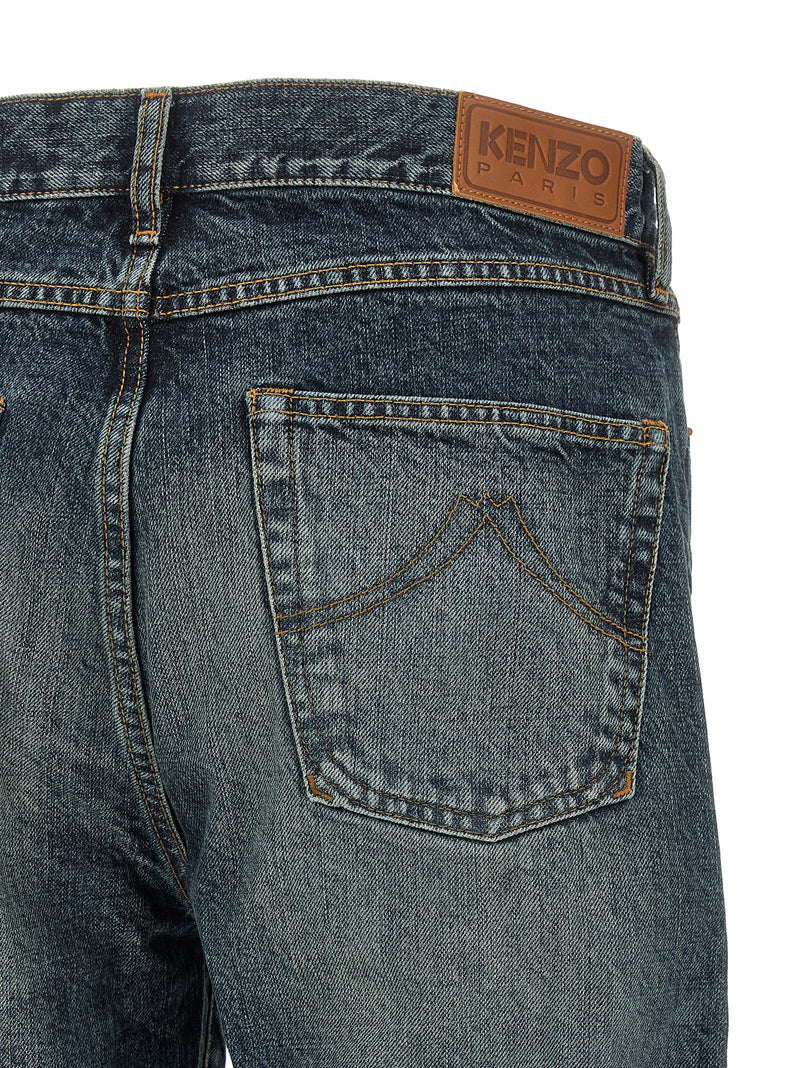 Kenzo Blue Cotton Straight-Leg Jeans for Men