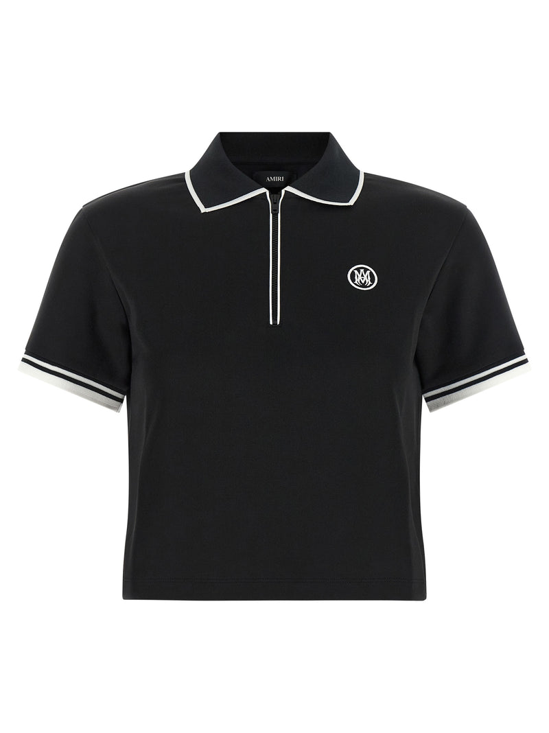 Amiri Black Polyester Polo Shirt - Modern Sportswear