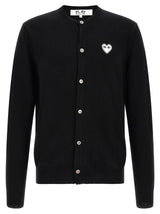 Comme Des Garçons Play Black Wool Cardigan