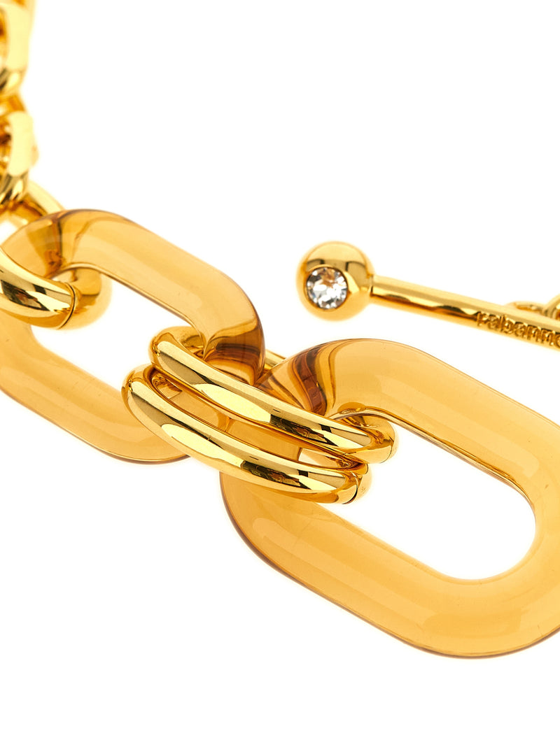 Paco Rabanne Gold Brass Necklace with Amber Resin Pendant