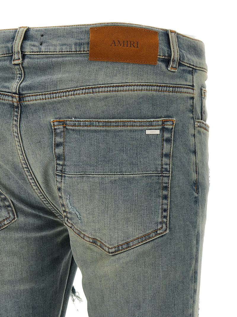 Amiri Blue Cotton Skinny Jeans - Flannel MX1