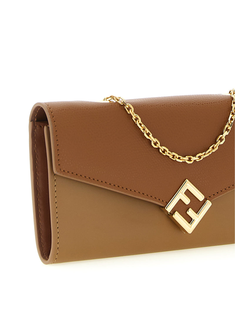 Fendi Brown Calfskin Cardholder - FF Diamonds Collection