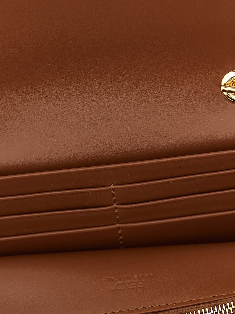 Fendi Brown Calfskin Cardholder - FF Diamonds Collection