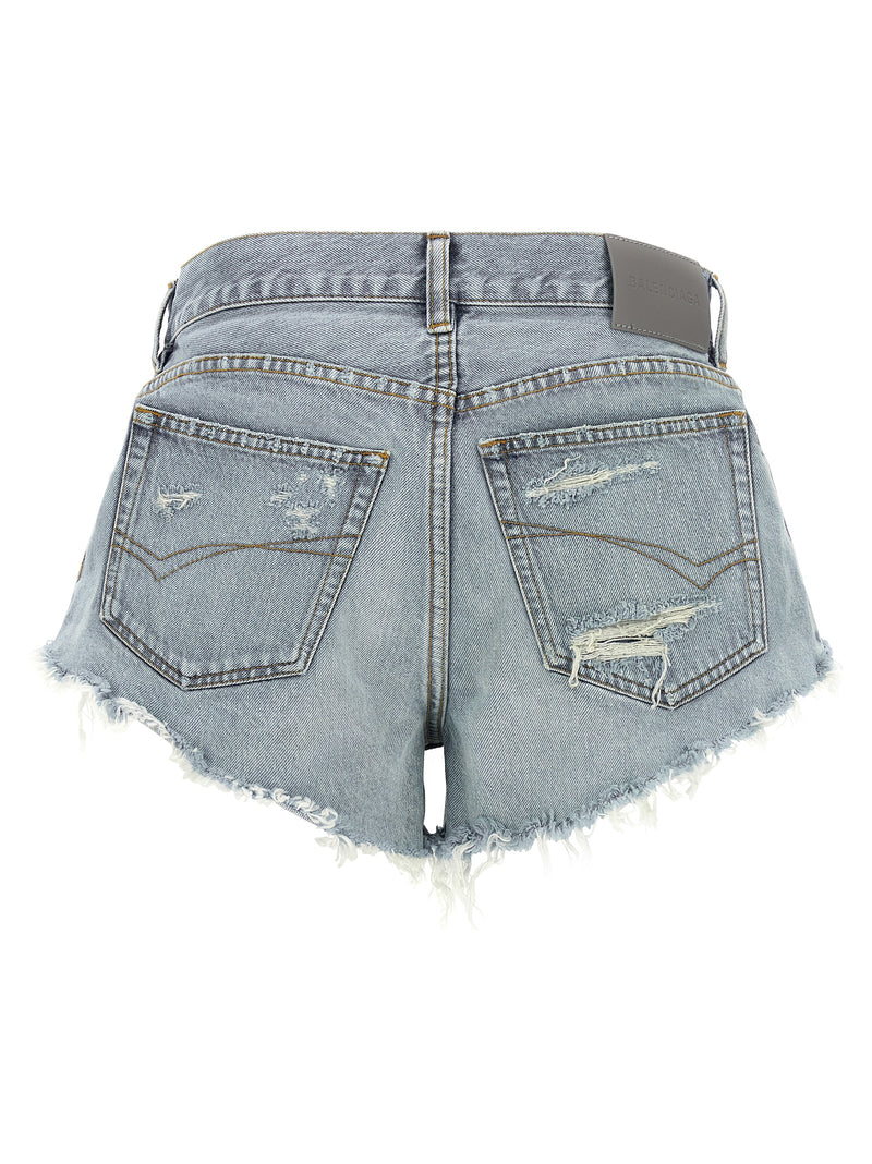 Balenciaga Blue Cotton Bermuda Shorts for Women