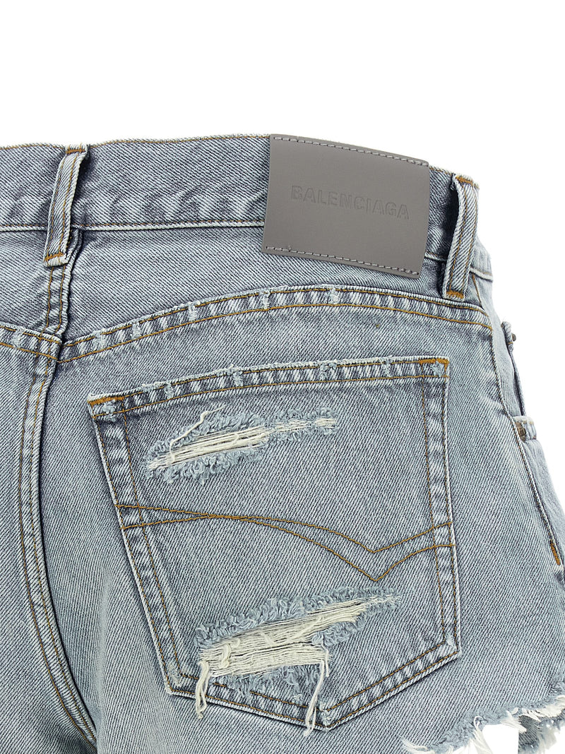 Balenciaga Blue Cotton Bermuda Shorts for Women