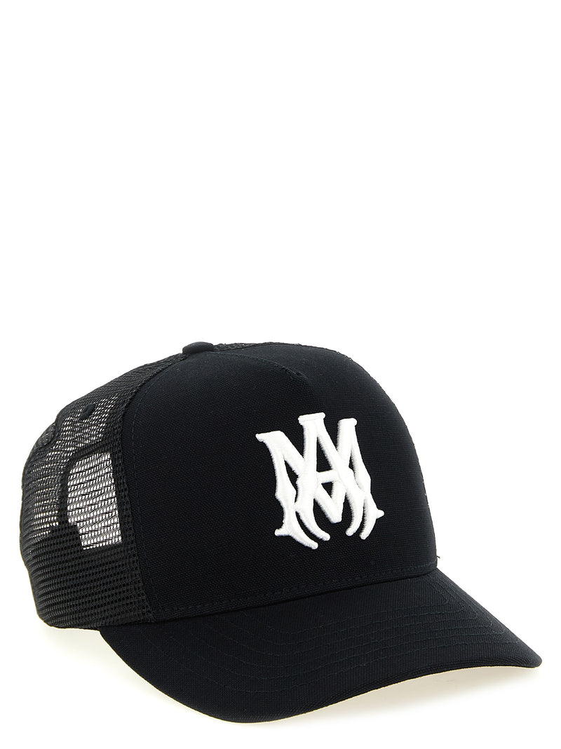 Amiri Black Cotton Cap - MA Logo Trucker Hat