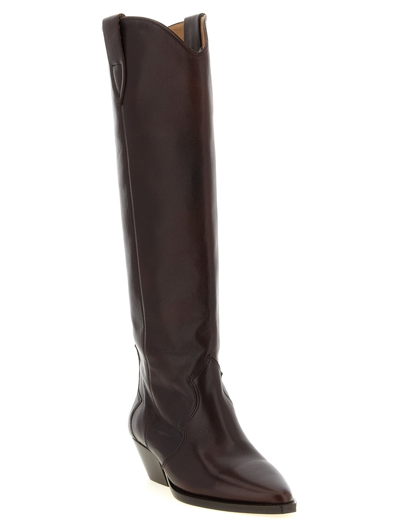 Isabel Marant Denvee Bordeaux Cowhide Over The Knee Boots