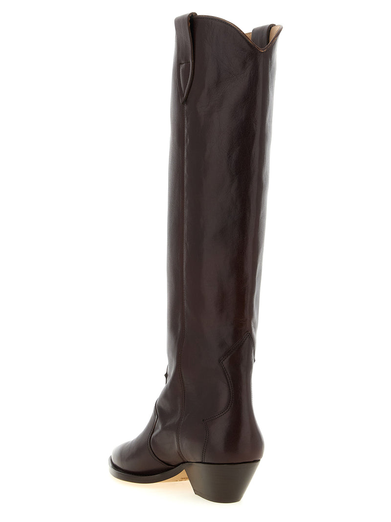 Isabel Marant Denvee Bordeaux Cowhide Over The Knee Boots