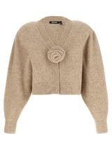 ROTATE BIRGER CHRISTENSEN Beige Wool Cardigan