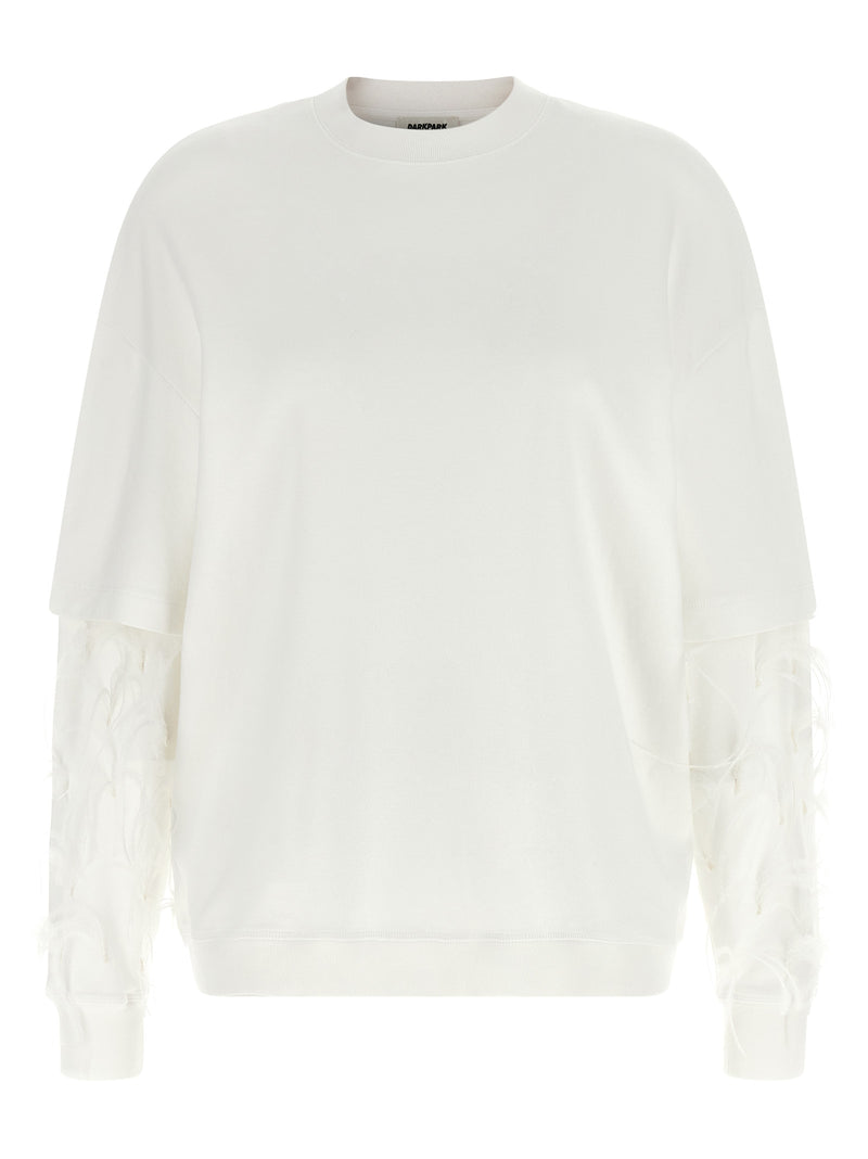 Darkpark Troy White Cotton Sweatshirt for Women