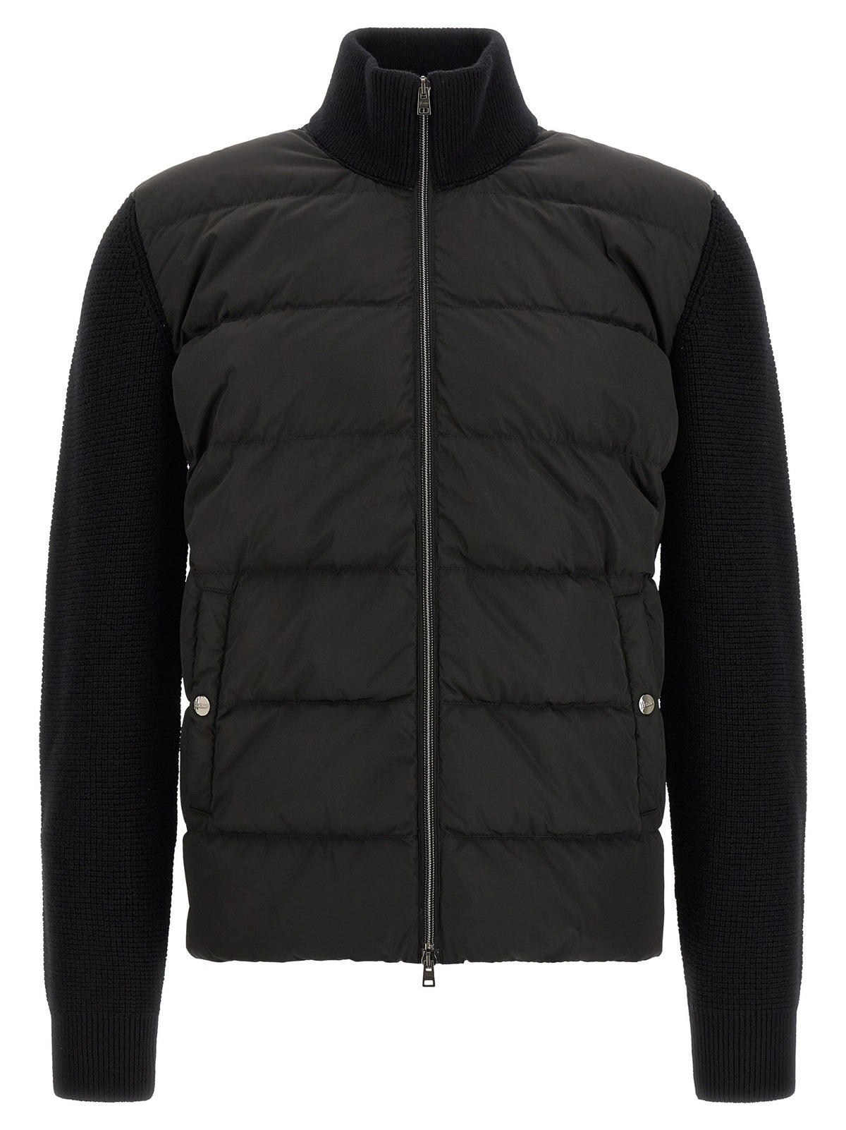 Herno Black Wool Full-Length Jacket