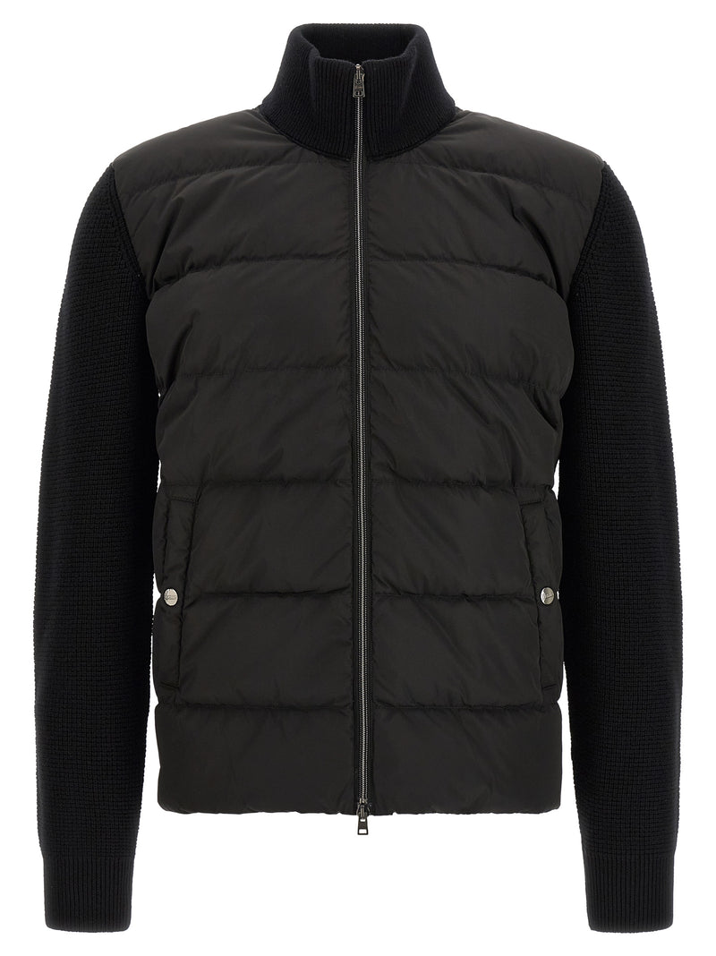 Herno Black Wool Full-Length Jacket for Men