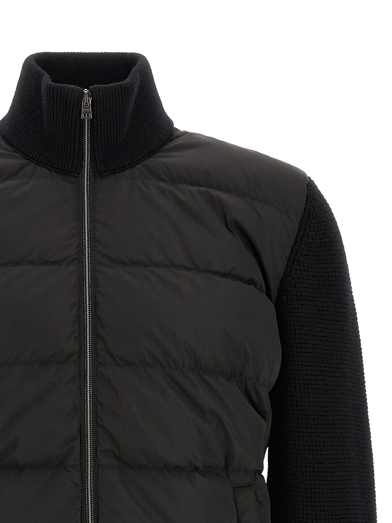 Herno Black Wool Full-Length Jacket for Men