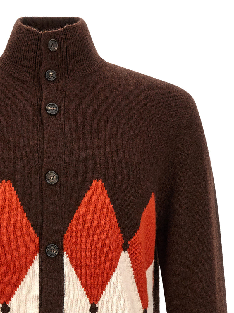 Ballantyne Brown Cashmere Cardigan for Men