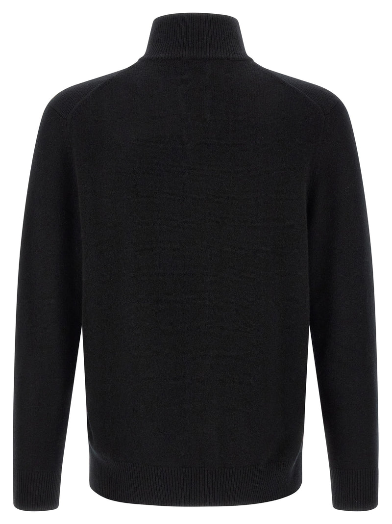 Ballantyne Black Cashmere Cardigan - Luxury Men's Sweater