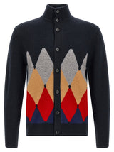 Ballantyne Blue Cashmere Cardigan