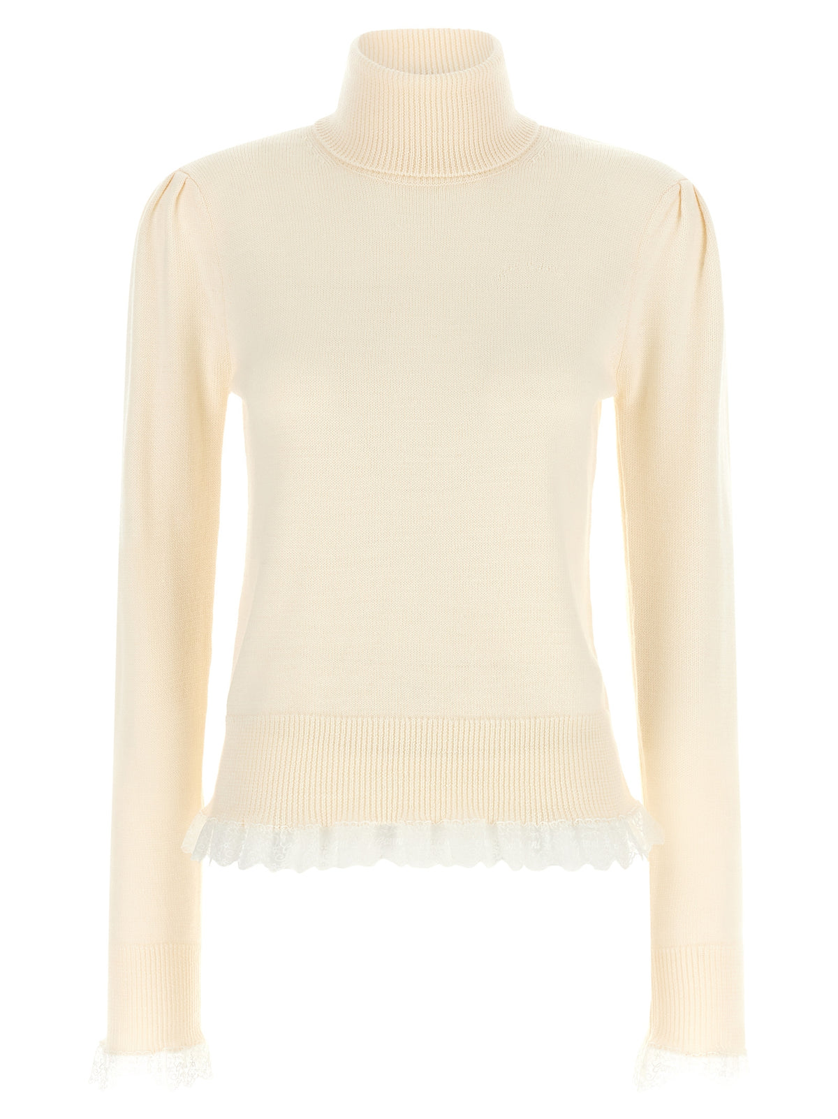 Ganni White Merino Wool Cardigan