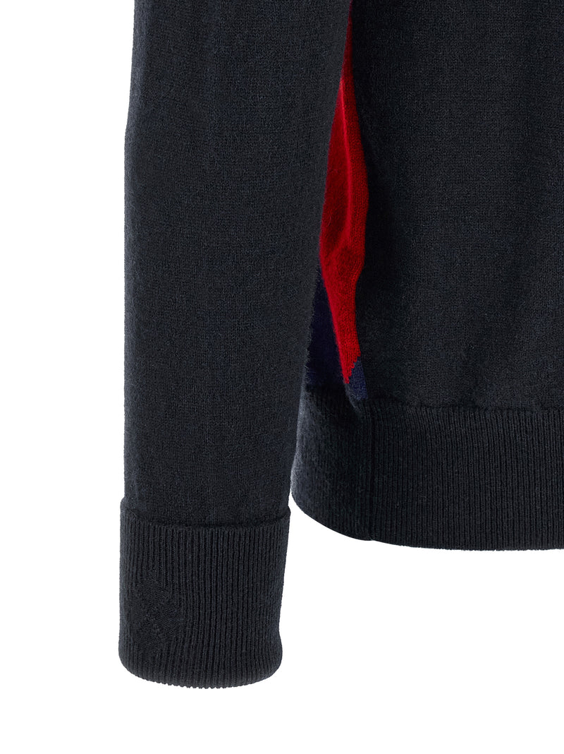 Ballantyne Blue Cashmere Cardigan - Classic Diamond Design