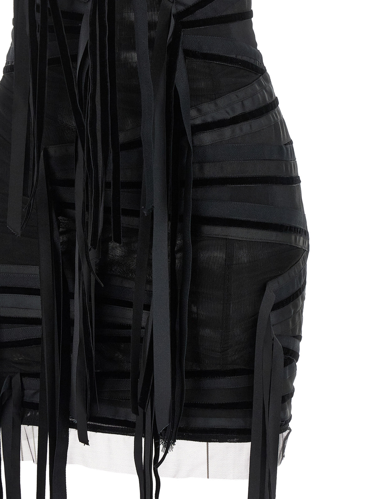 The Attico Black Polyamide Short Dress