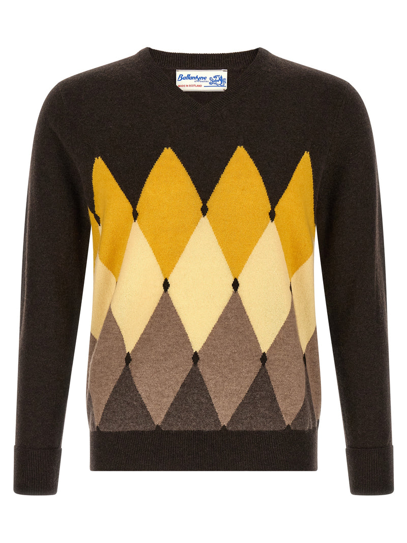 Ballantyne Brown Cashmere Cardigan - Timeless Elegance
