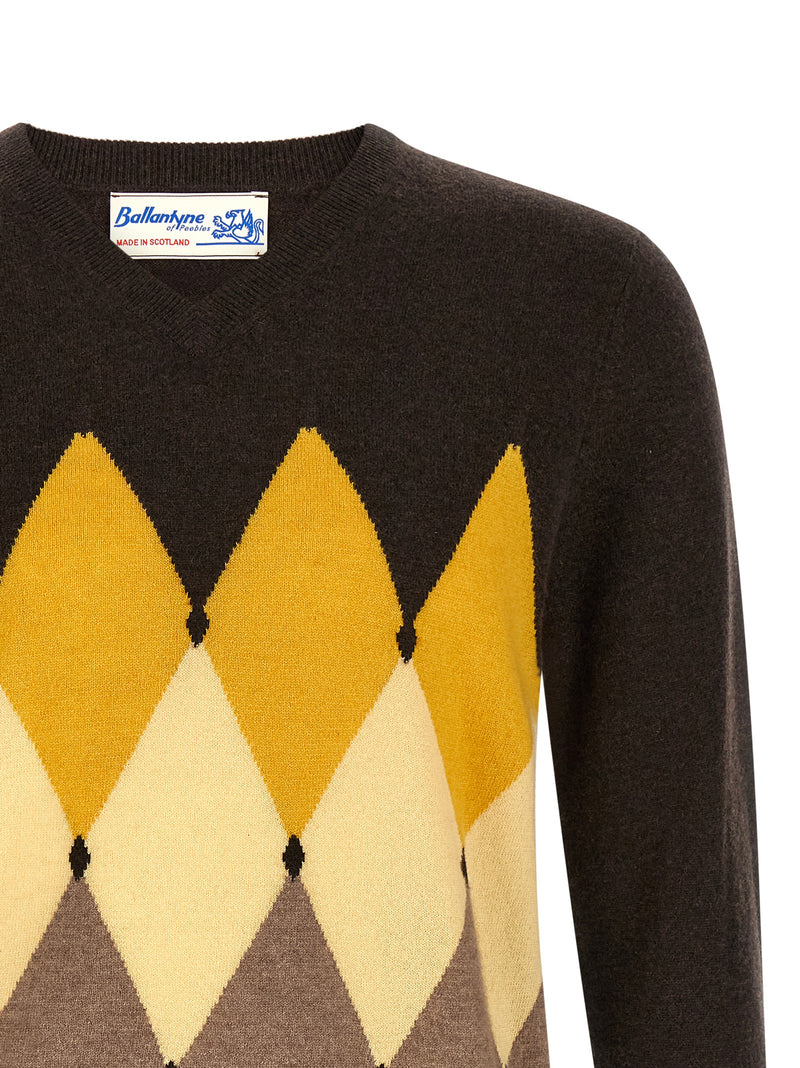 Ballantyne Brown Cashmere Cardigan - Timeless Elegance